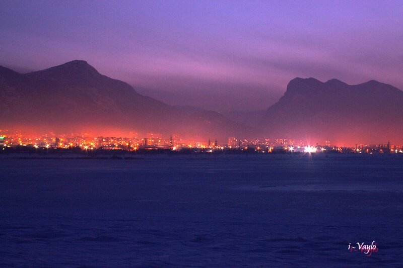 City Lights at Dusk — Purple