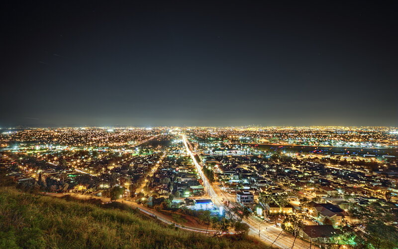 City Lights at Night — Black, Calm