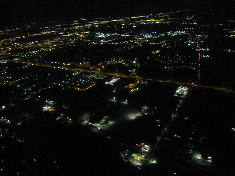 City Lights at Night — Black, Dark, Photograph, Buildings