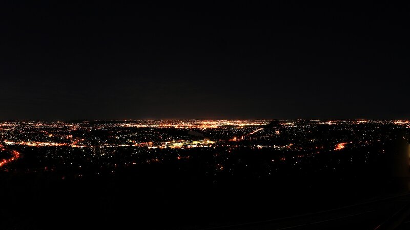 City Lights at Night — Black, Dark, Photograph, Sky, Buildings