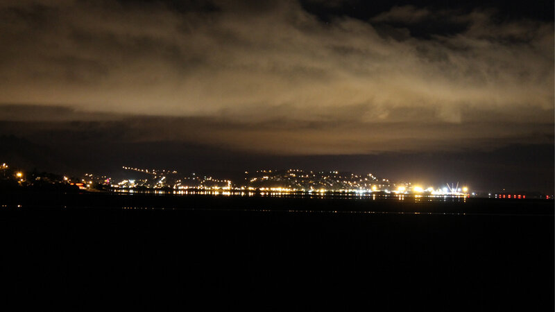 City Lights at Night — Black, Dark, Photograph
