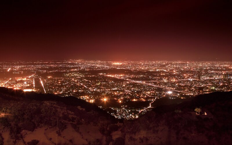 City Lights at Night — Black, Dark