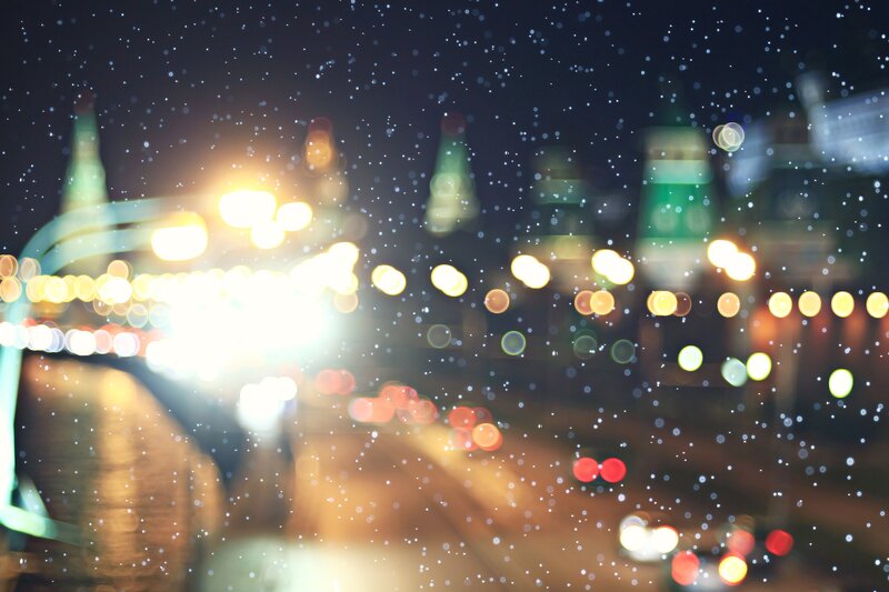 City Lights at Night — Black, Dreamy