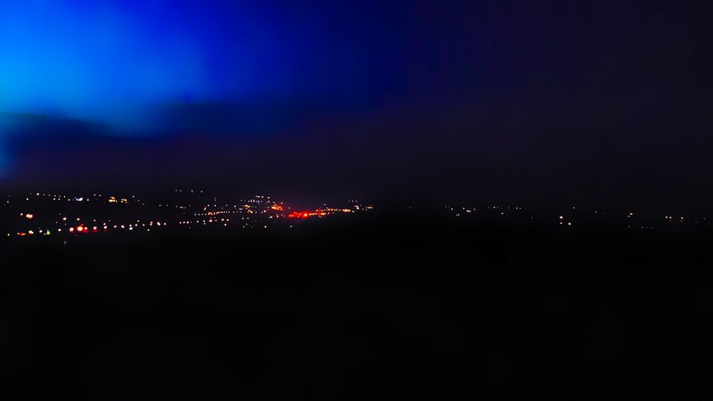 City Lights at Night — Blue, Dark, Photograph