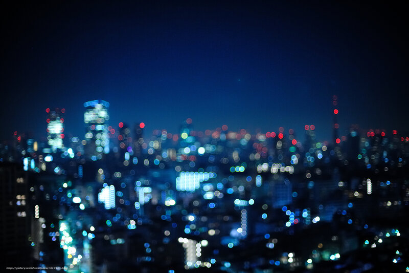 City Lights at Night — Blue, Dark