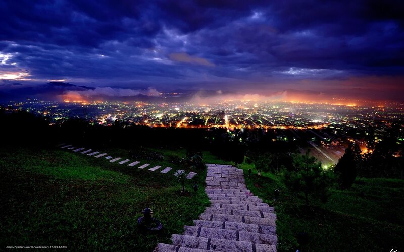City Lights at Night — Blue, Dramatic, Photograph
