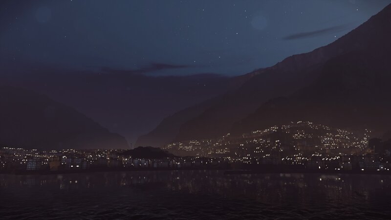 City Lights at Night — Dark Blue