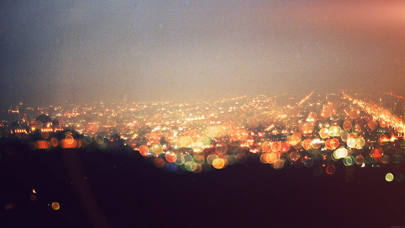 City Lights at Night — Orange, Dramatic