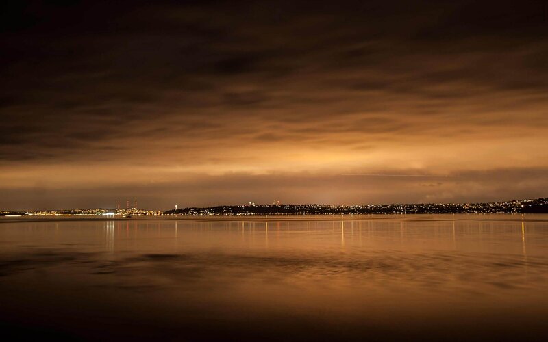 City Lights at Night — Orange, Serene