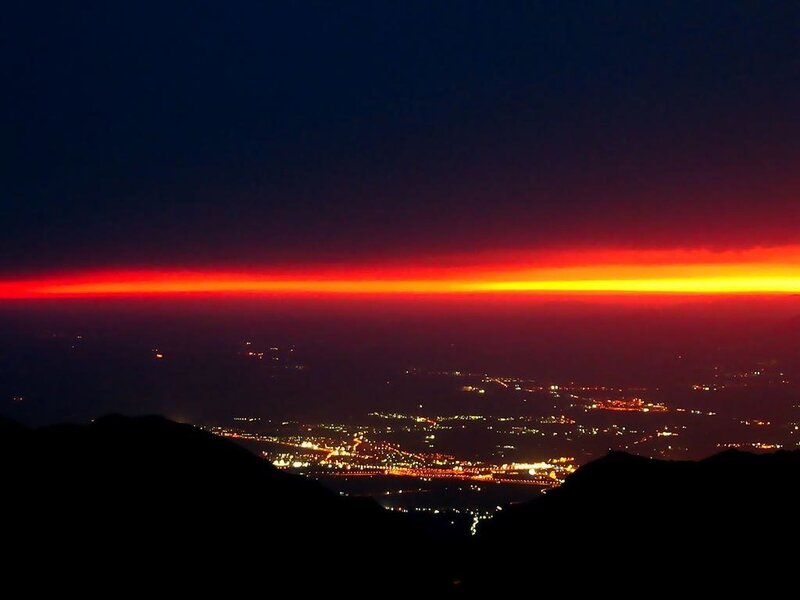 City Lights at Night — Red, Dramatic