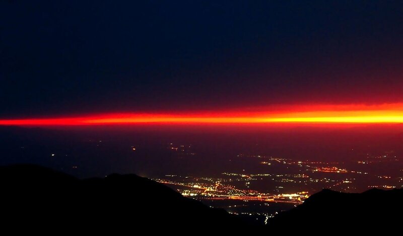 City Lights at Night — Red