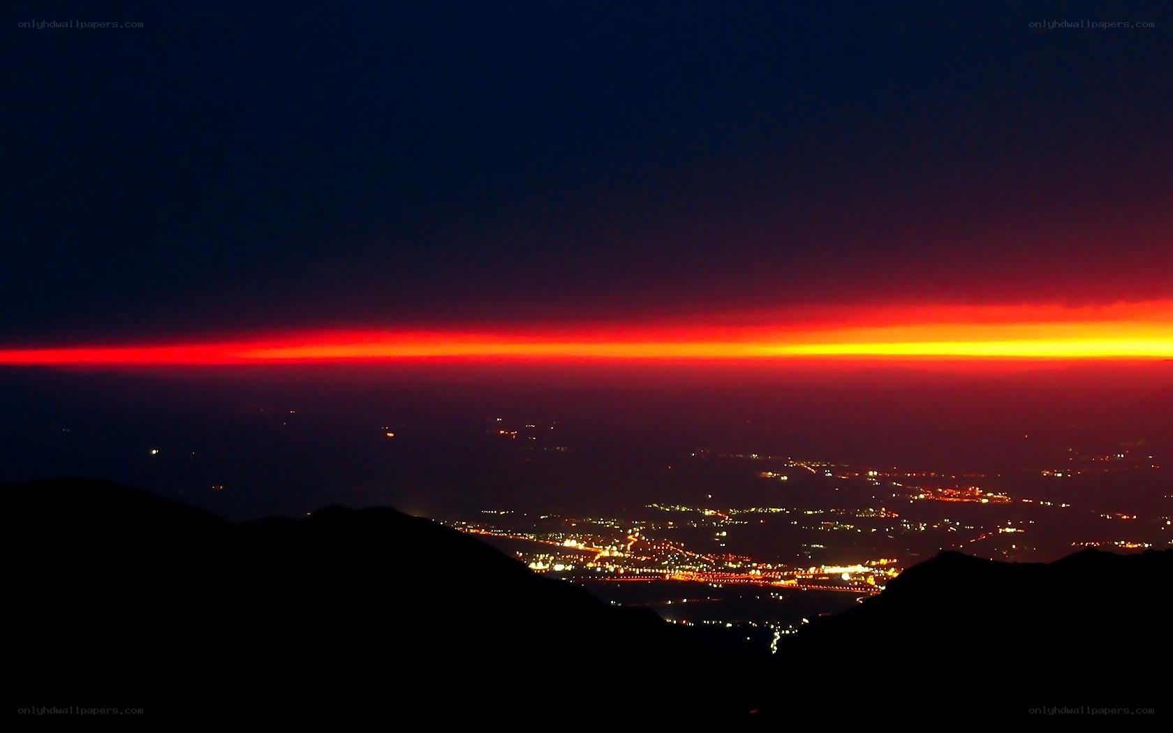 city lights at twilight