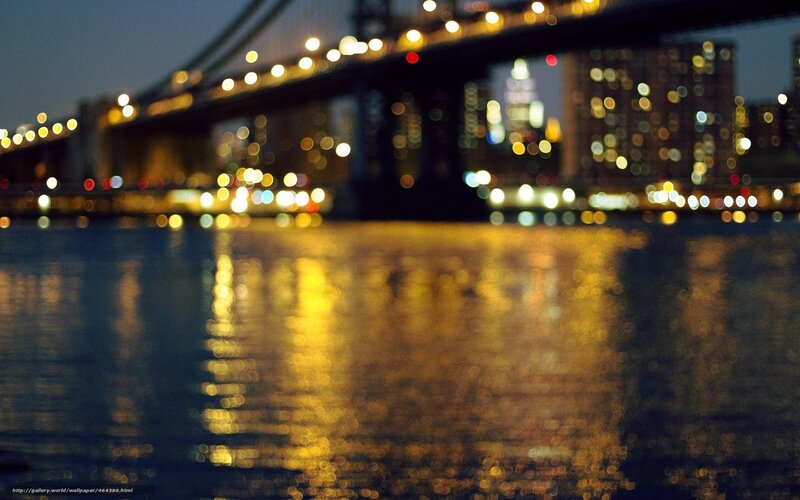 City Lights on Water — Yellow