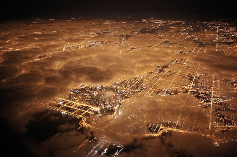City Lights over Clouds — Orange