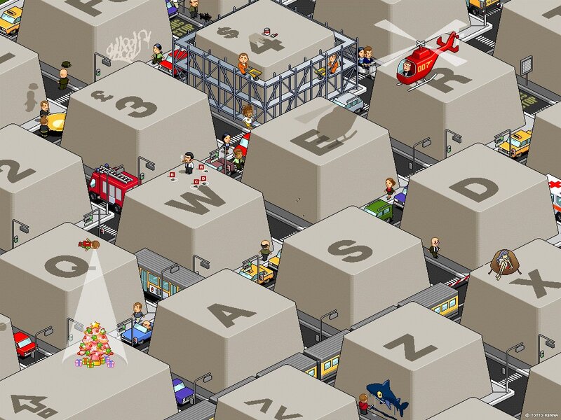 City Made of Keyboard Keys