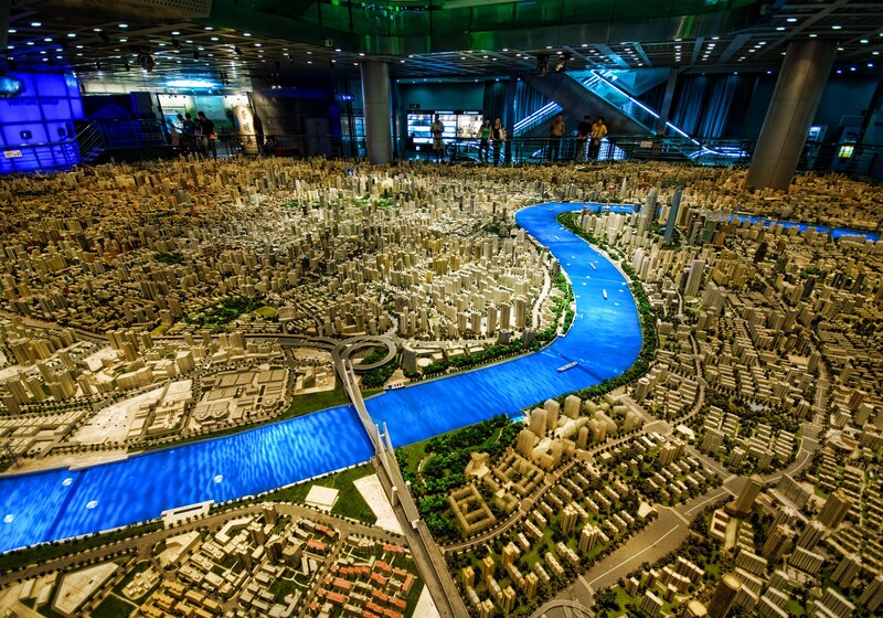 City model with river