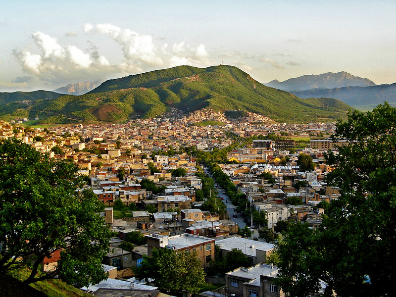 City Nestled in Mountains