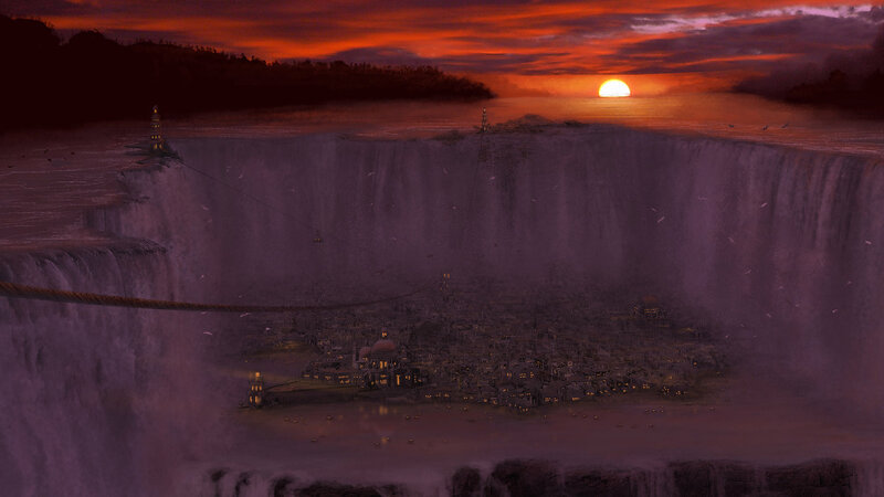 City on a Cliff Edge — Red