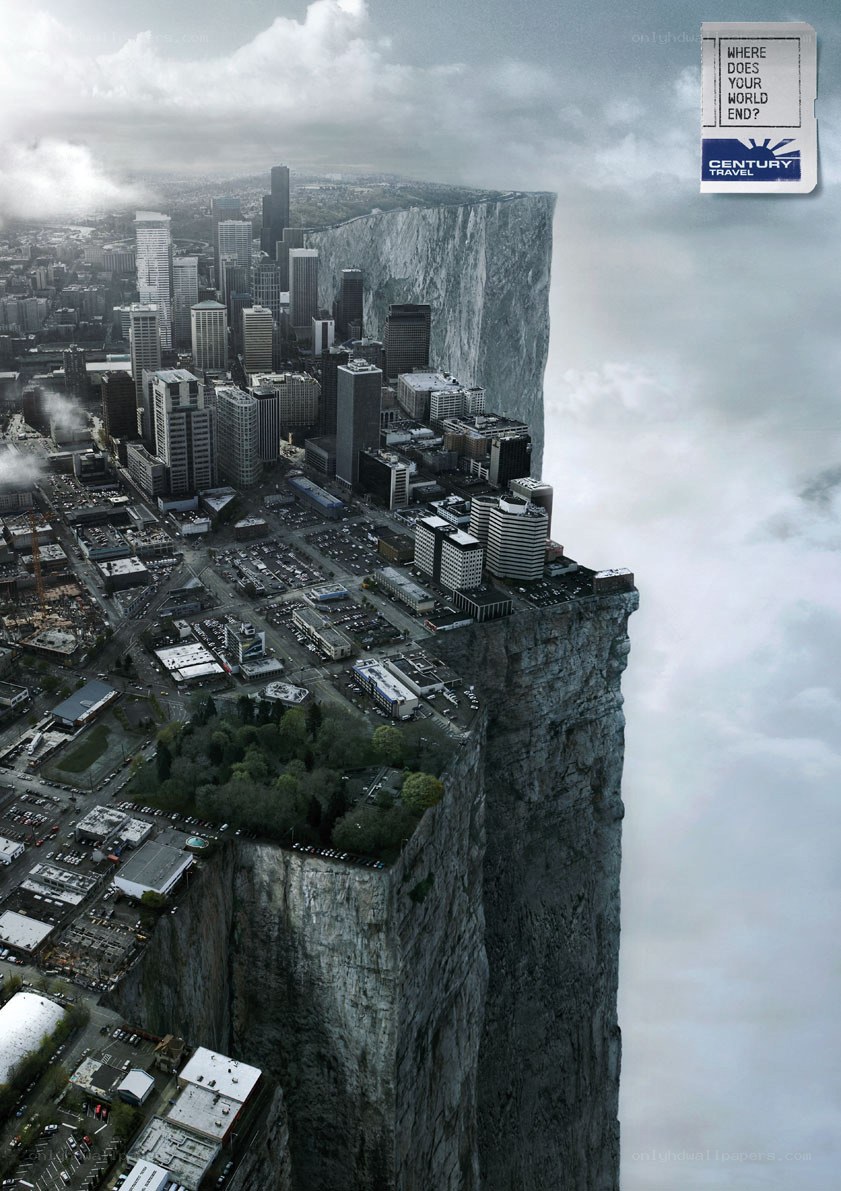 City on a cliff edge