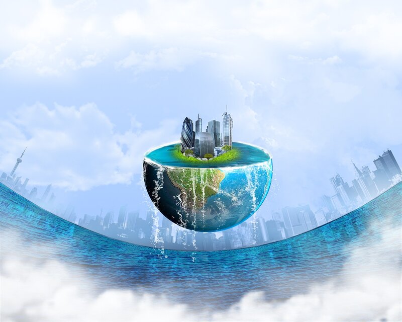 City on a Floating Globe