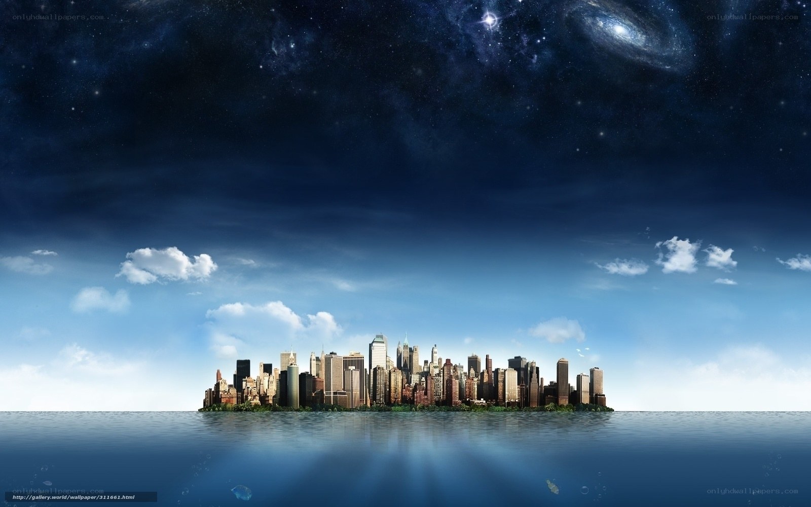 City on a floating island