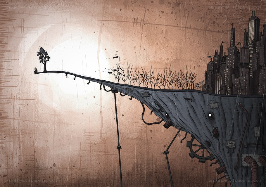 city on a giant creature