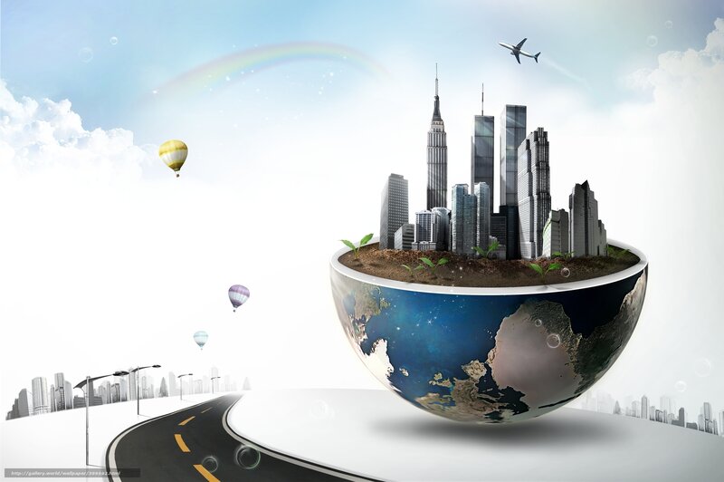City on a globe