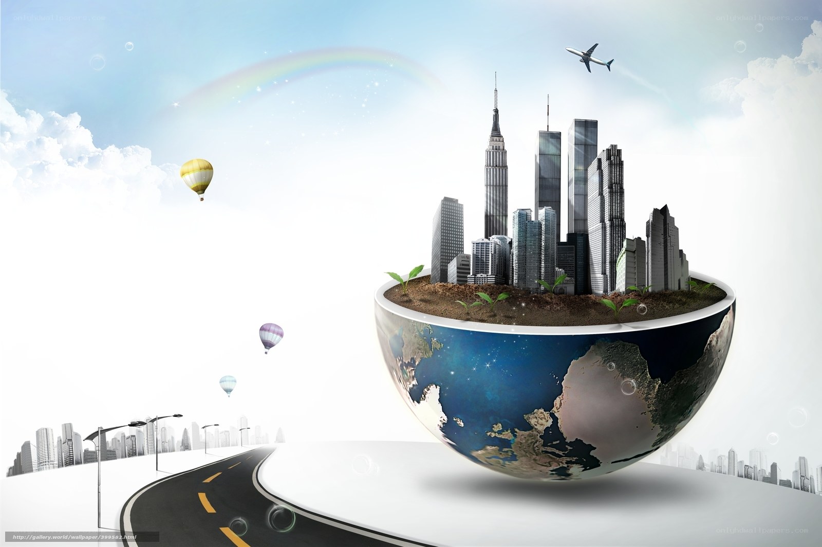 City on a globe