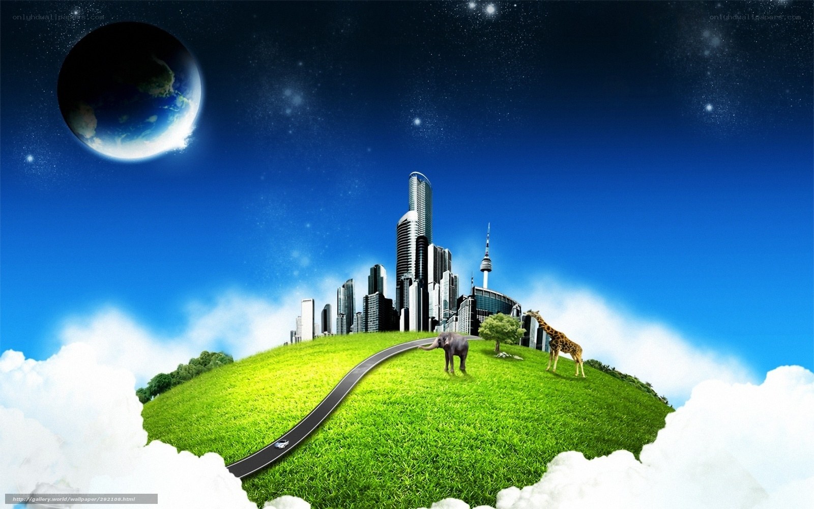 City on a green planet