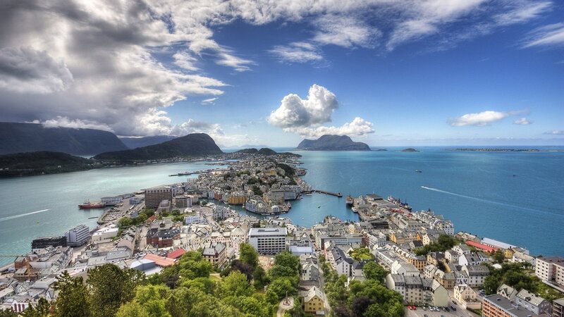 City on a Peninsula — Blue