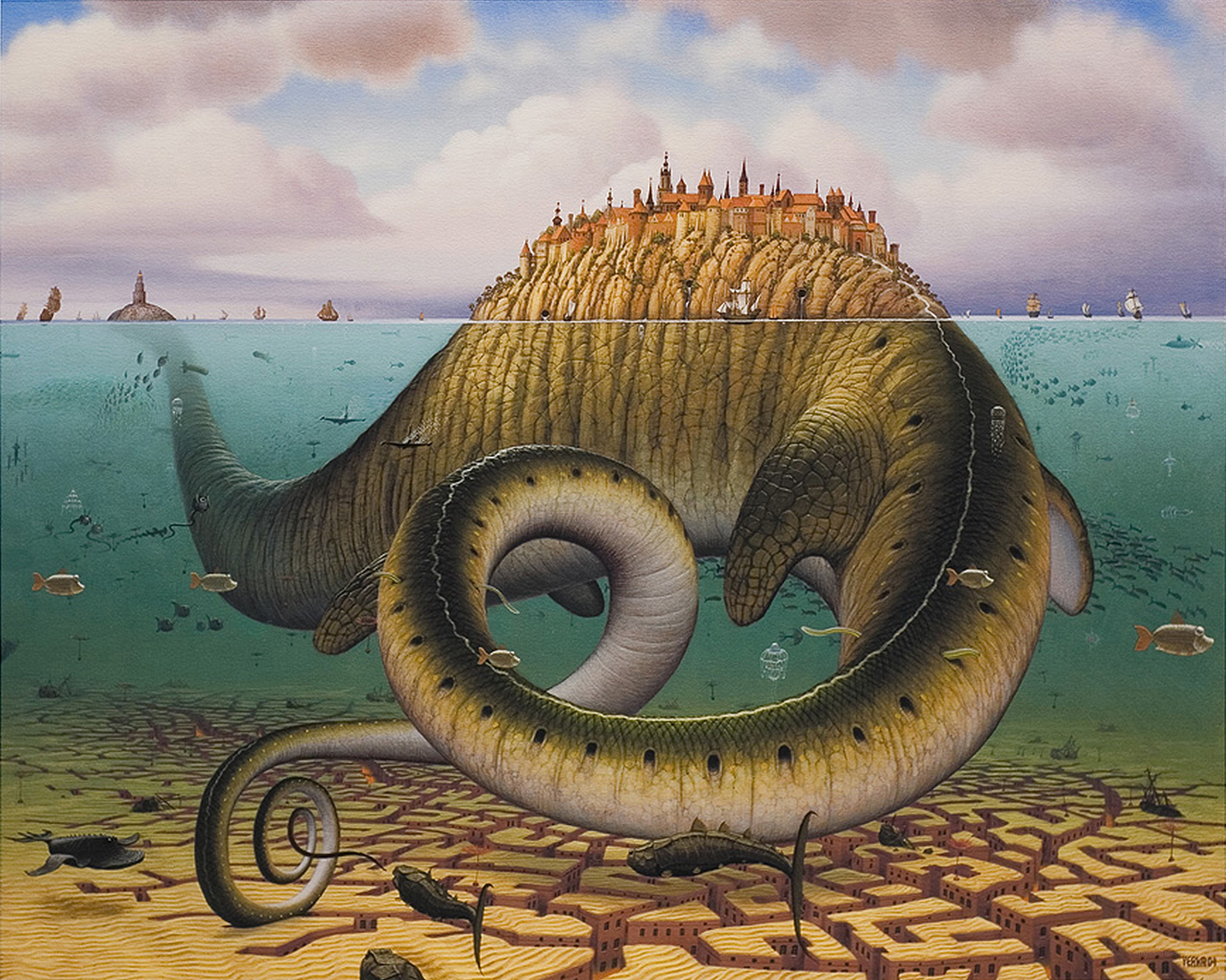 City on a sea monster