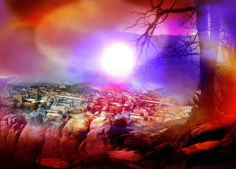 City on Rocky Cliffs