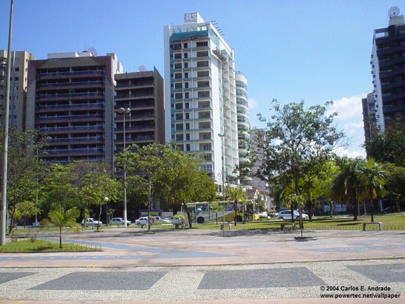 City park with high-rise buildings