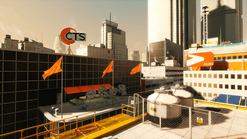 city rooftop with CTS building