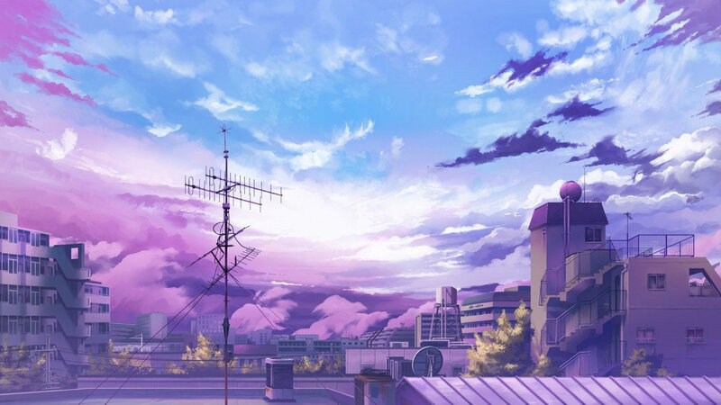 City Rooftops at Dusk — Purple, Serene, Sunset