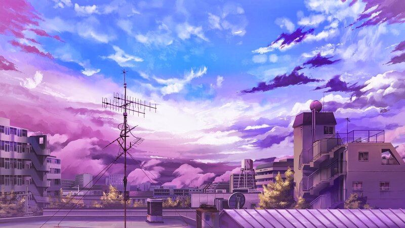 City Rooftops at Dusk — Purple, Serene