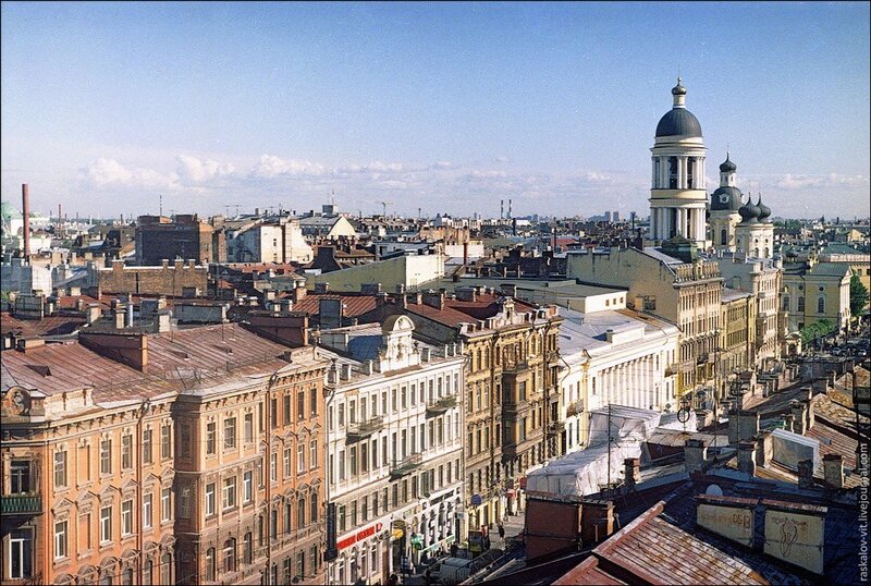 City rooftops with church domes