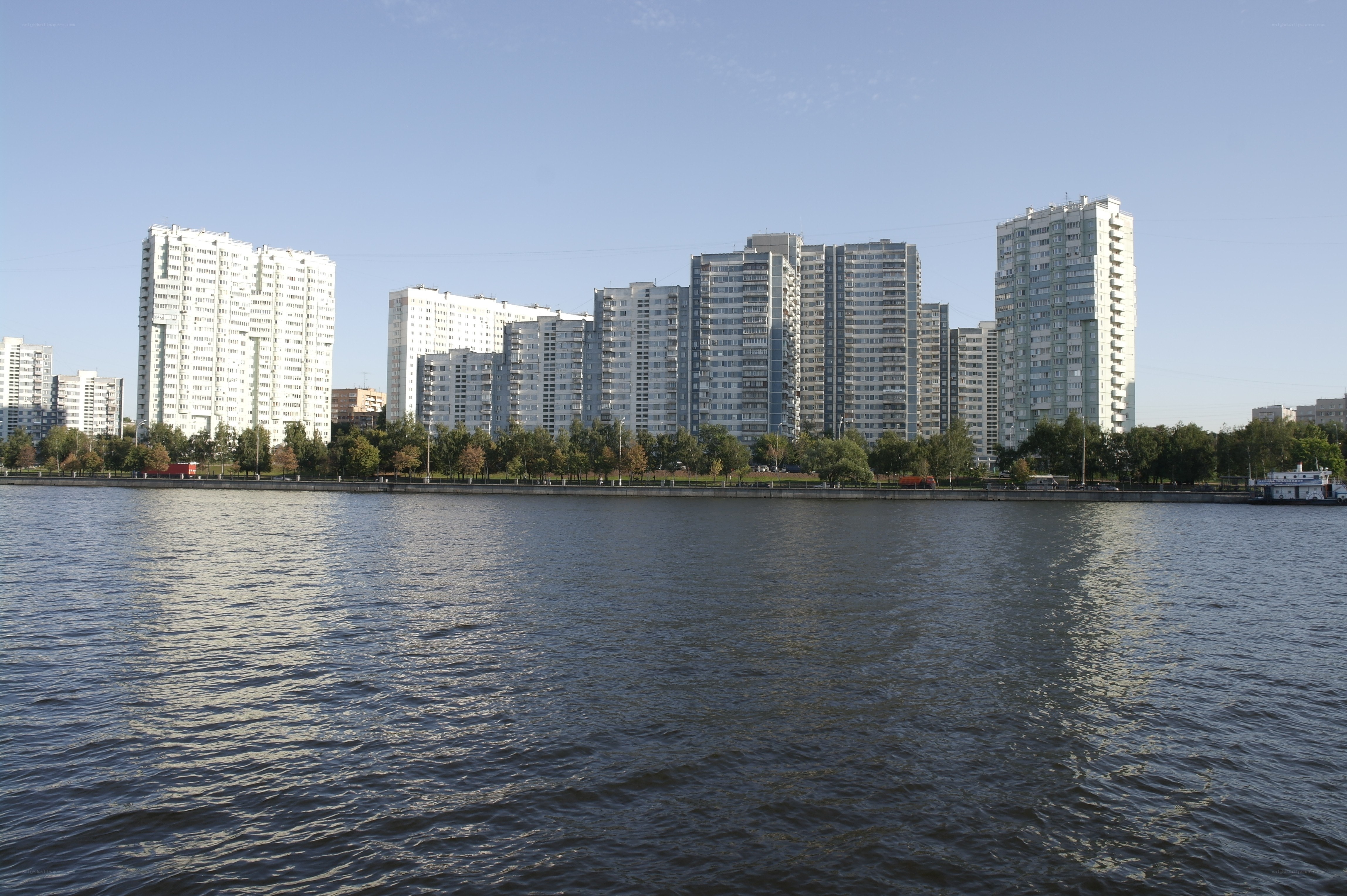 City skyline across the river