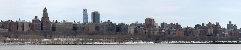 City Skyline Across Water — Gray, Calm