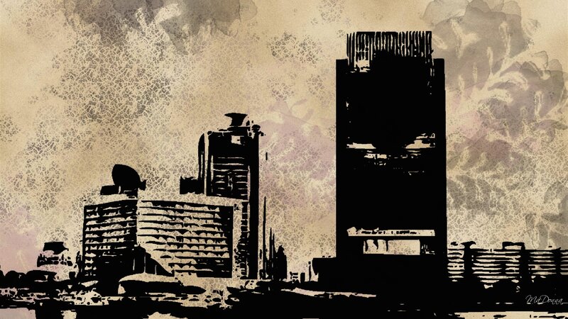 city skyline art print