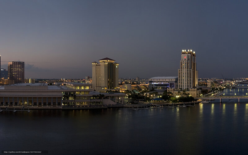 city skyline at dusk