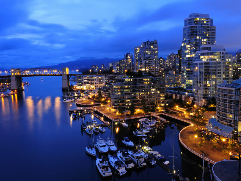 City Skyline at Dusk — Blue, Calm, Night