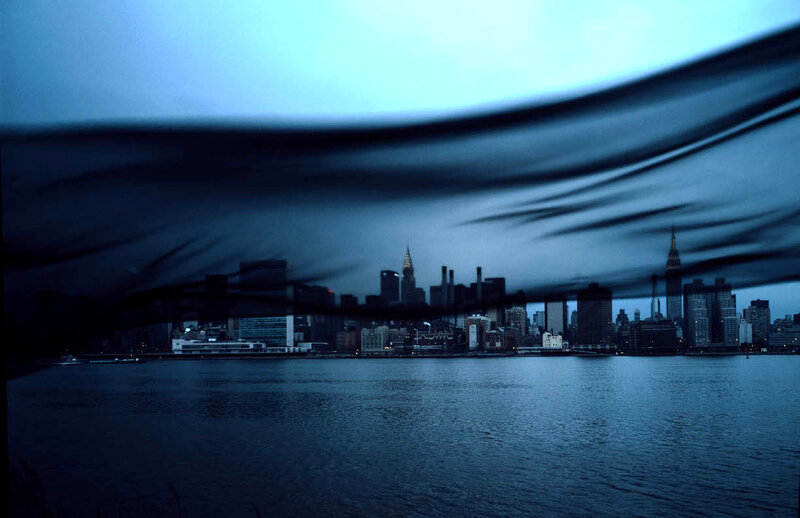 City Skyline at Dusk — Blue, Dramatic, Night, Photograph