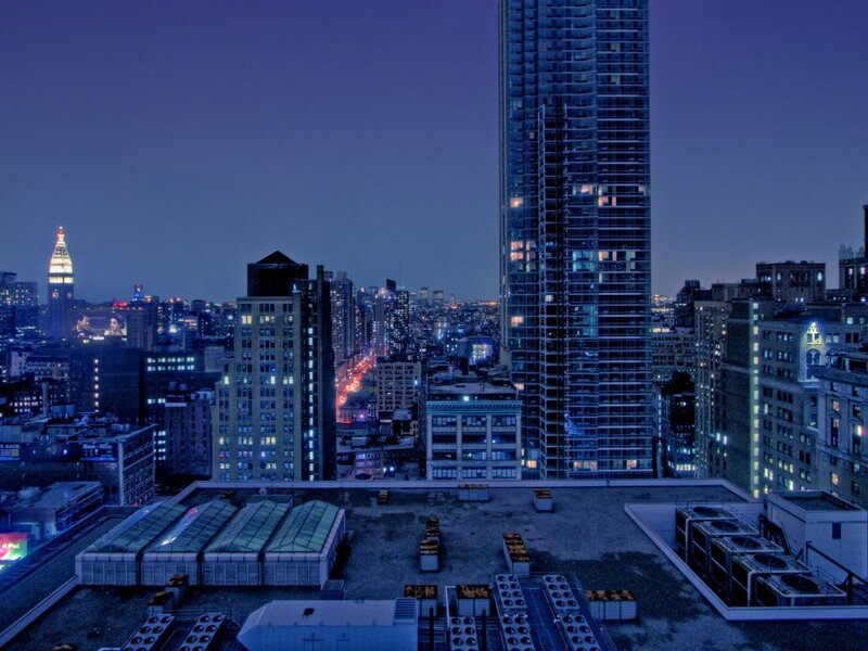 City Skyline at Dusk — Blue