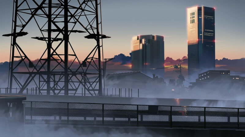 City Skyline at Dusk — Gray, Dramatic, Sunset, Anime