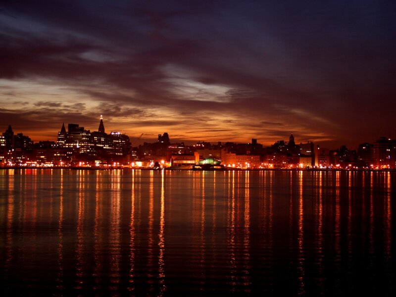 City Skyline at Dusk — Orange, Dramatic