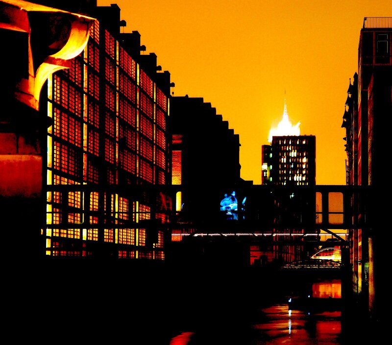 City Skyline at Dusk — Orange