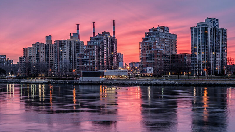 City Skyline at Dusk — Pink, Serene, Sunset
