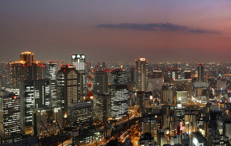 City Skyline at Dusk — Purple, Dramatic, Night