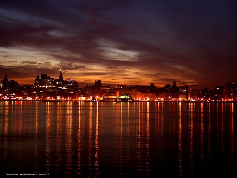 city skyline at dusk